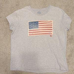 Ralph Lauren Polo T-Shirt with Embroidered Flag